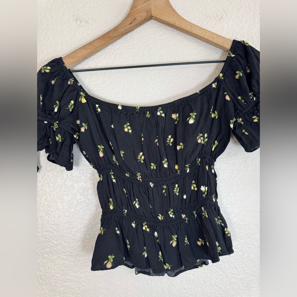 Reformation Solis Top in Briar Floral Black Medium Off The Shoulder $128 - Picture 15 of 16